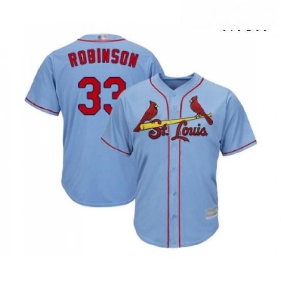 Mens St Louis Cardinals 33 Drew Robinson Replica Light Blue Alternate Cool Base Baseball Jersey