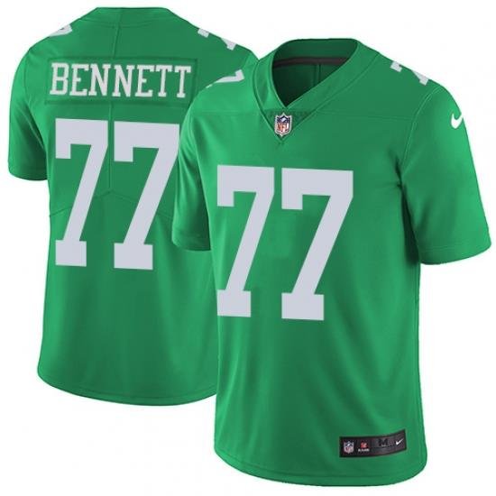 Nike Eagles #77 Michael Bennett Green Mens Stitched NFL Limited Rush Jersey