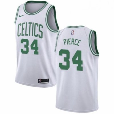 Youth Nike Boston Celtics 34 Paul Pierce Authentic White NBA Jersey Association Edition