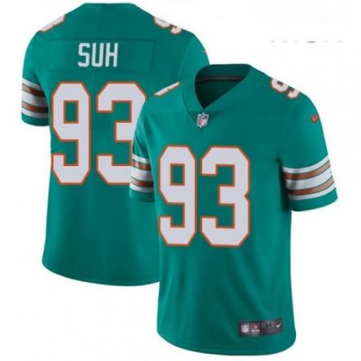 Mens Nike Miami Dolphins 93 Ndamukong Suh Aqua Green Alternate Vapor Untouchable Limited Player NFL Jersey