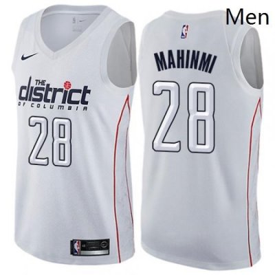 Mens Nike Washington Wizards 28 Ian Mahinmi Authentic White NBA Jersey City Edition