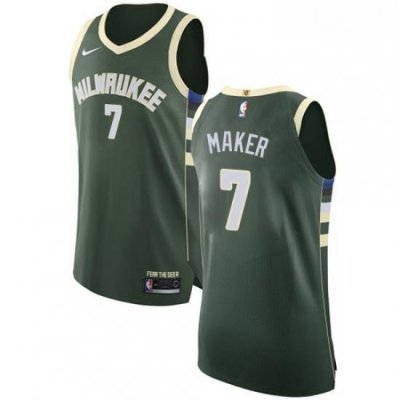 Mens Nike Milwaukee Bucks 7 Thon Maker Authentic Green Road NBA Jersey Icon Edition