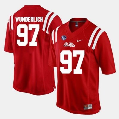 Gary Wunderlich Red Ole Miss Rebels Alumni Football Game Jersey