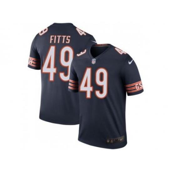 Kylie Fitts Chicago Bears #49 Men Color Rush Legend Nike Jersey Navy