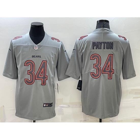 Men Chicago Bears 34 Walter Payton Grey Atmosphere Fashion Stitched Jersey