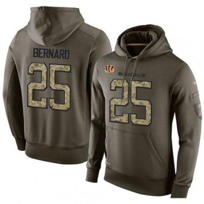 NFL Nike Cincinnati Bengals 25 Giovani Bernard Green Salute To Service Mens Pullover Hoodie