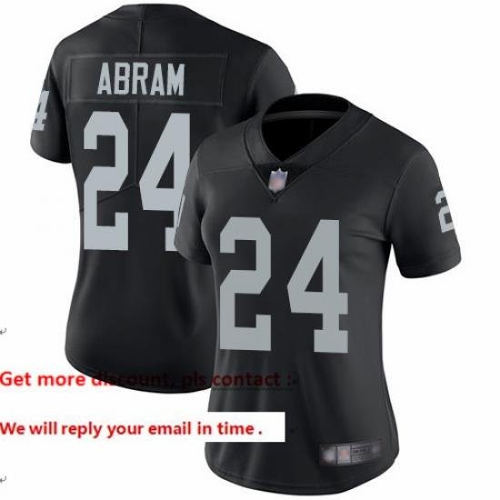 Raiders 24 Johnathan Abram Black Team Color Women Stitched Football Vapor Untouchable Limited Jersey