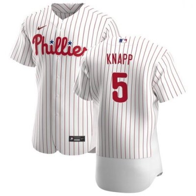 Philadelphia Phillies 5 AndreW Knapp Men Nike White Home 2020 Authentic Player MLB Jersey