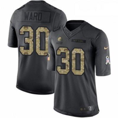 Mens Nike Cleveland BroWns 30 Denzel Ward Limited Black 2016 Salute to Service NFL Jersey