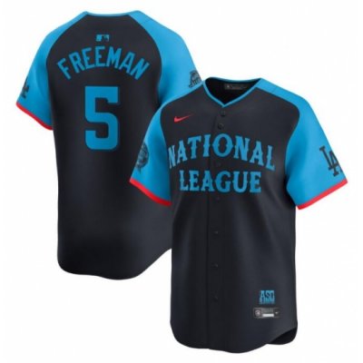 Men National League 5 Freddie Freeman Navy 2024 All Star Limited Stitched Baseball Jersey