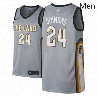 Men NBA 2018 19 Cleveland Cavaliers 24 Kobi Simmons City Edition Gray Jersey