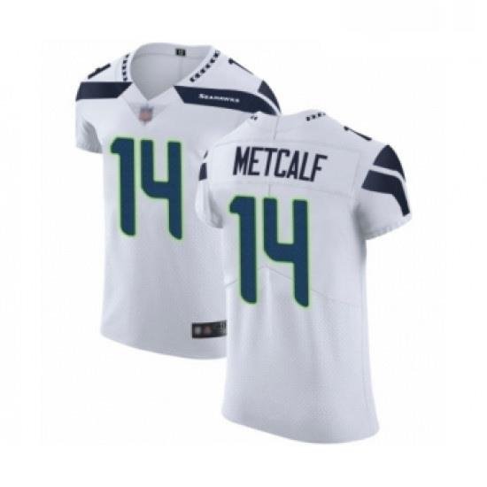 Mens Seattle SeahaWks 14 DK Metcalf White Vapor Untouchable Elite Player Football Jersey