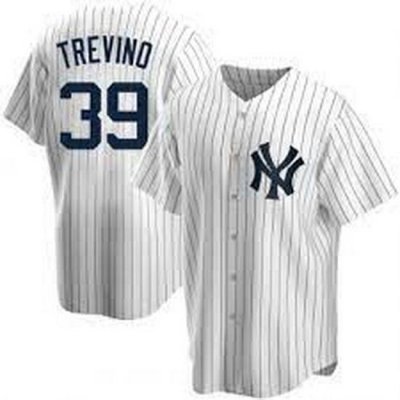 Men Nike NeW York Yankees 39 Jose Trevino White Cool base Stitched MLB Jersey