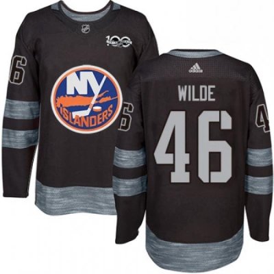 Mens Adidas New York Islanders 46 Bode Wilde Authentic Black 1917 2017 100th Anniversary NHL Jersey