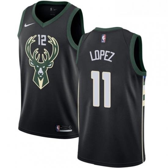 Womens Nike Milwaukee Bucks 11 Brook Lopez Swingman Black NBA Jersey Statement Edition