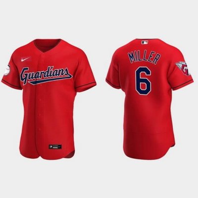 Men Cleveland Guardians 6 OWen Miller Red Flex Base Stitched Jerse