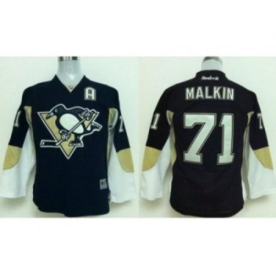 Kids Pittsburgh Penguins 71 Evgeni Malkin Black NHL Jerseys