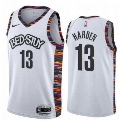 Men Brooklyn Nets 13 James Harden White 2020 City Edition Nike Swingman Jersey