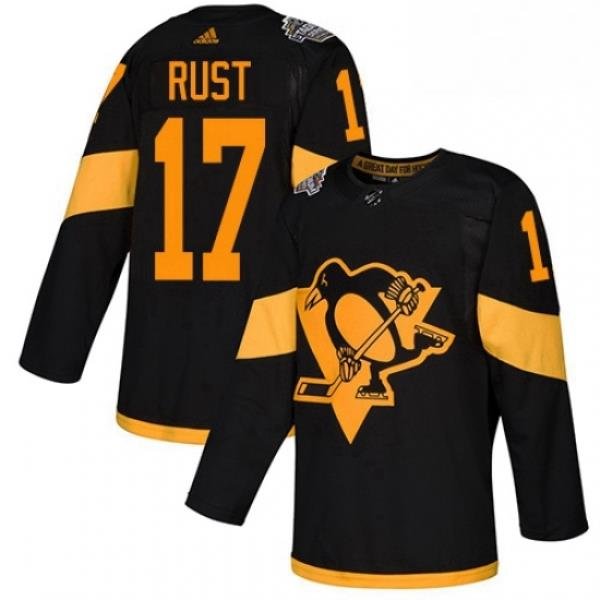 Mens Adidas Pittsburgh Penguins 17 Bryan Rust Black Authentic 2019 Stadium Series Stitched NHL Jersey