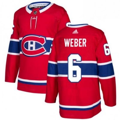 Mens Adidas Montreal Canadiens 6 Shea Weber Authentic Red Home NHL Jersey