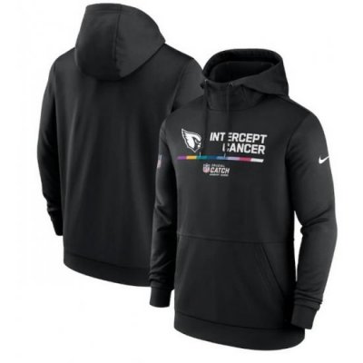 Men Arizona Cardinals 2022 Black Crucial Catch Therma Performance Pullover Hoodie