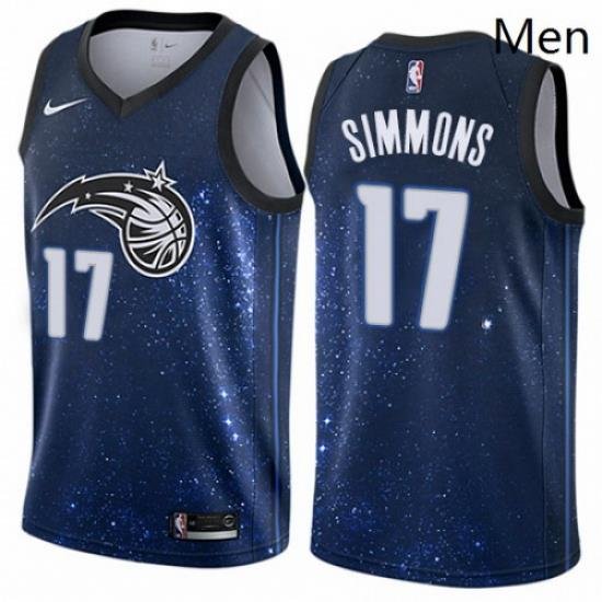 Mens Nike Orlando Magic 17 Jonathon Simmons Authentic Blue NBA Jersey City Edition