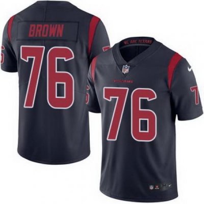 Nike Texans #76 Duane Brown Navy Blue Mens Stitched NFL Limited Rush Jersey