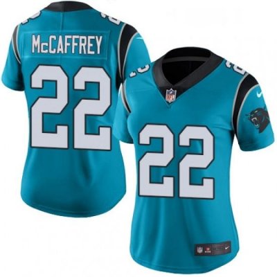 Womens Nike Carolina Panthers 22 Christian McCaffrey Blue Alternate Vapor Untouchable Limited Player NFL Jersey