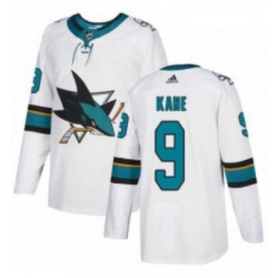 Youth Adidas San Jose Sharks 9 Evander Kane Authentic White Away NHL Jerse