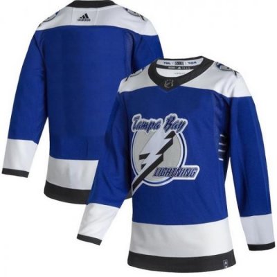 Men Tampa Bay Lightning Blank Blue 2020 21 Reverse Retro Adidas Jersey