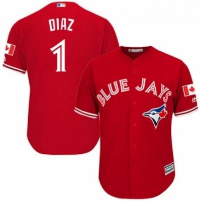 Youth Majestic Toronto Blue Jays 1 Aledmys Diaz Authentic Scarlet Alternate MLB Jersey