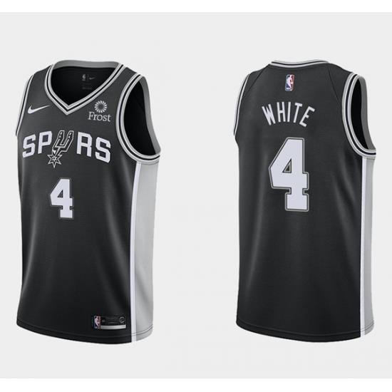 Men San Antonio Spurs 4 Derrick White Icon Edition Black Icon Edition Stitched Jersey