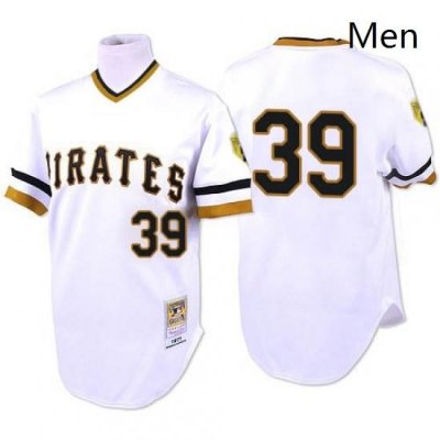 Mens Mitchell and Ness 1971 Pittsburgh Pirates 39 Dave Parker Replica White Throwback MLB Jersey