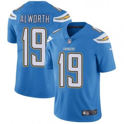 Men Nike Los Angeles Chargers 19 Lance Alworth Electric Blue Alternate Vapor Untouchable Limited Player NFL Jersey