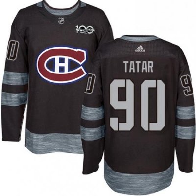 Mens Adidas Montreal Canadiens 90 Tomas Tatar Authentic Black 1917 2017 100th Anniversary NHL Jersey