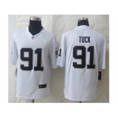 Nike Oakland Raiders 91 Justin Tuck White Limited NFL Jersey