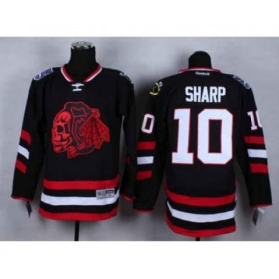 nhl jerseys chicago blackhawks #10 sharp black[2014 new stadium][the skeleton head]