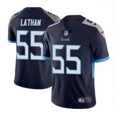 Youth Tennessee Titans 55 JC Latham Navy 2024 Draft Vapor Limited Stitched Football Jersey