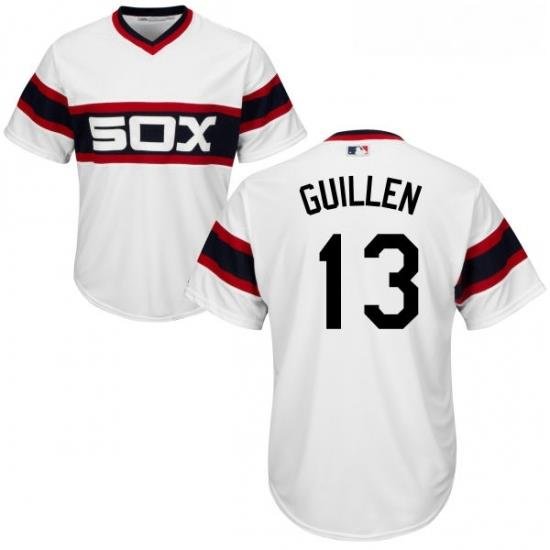 Youth Majestic Chicago White Sox 13 Ozzie Guillen Authentic White 2013 Alternate Home Cool Base MLB Jersey