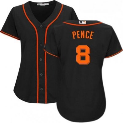 Womens Majestic San Francisco Giants 8 Hunter Pence Authentic Black Alternate Cool Base MLB Jersey