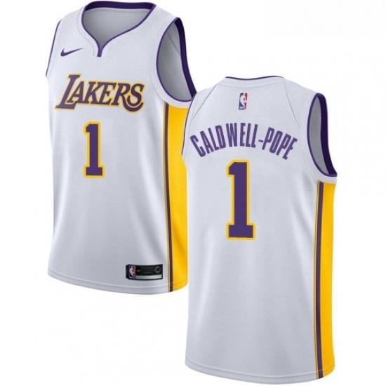 Womens Nike Los Angeles Lakers 1 Kentavious Caldwell Pope Authentic White NBA Jersey Association Edition