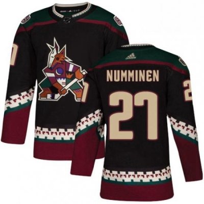 Mens Adidas Arizona Coyotes 27 Teppo Numminen Premier Black Alternate NHL Jersey