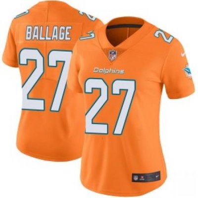 Kalen Ballage Miami Dolphins Women Limited Color Rush Nike Jersey Orange