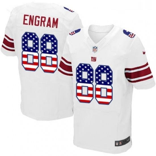 Mens Nike New York Giants 88 Evan Engram Elite White Road USA Flag Fashion NFL Jersey