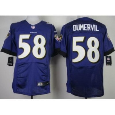 Nike Baltimore Ravens 58 Elvis Dumervil Purple Elite NFL Jersey