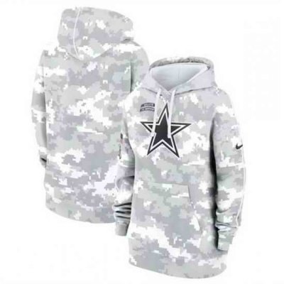 Women Dallas Cowboys 2024 Arctic Camo Salute To Service Club Fleece Pullover Hoodie