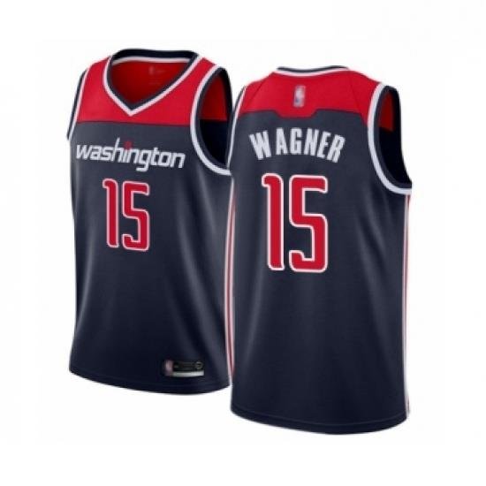 Mens Washington Wizards 15 Moritz Wagner Authentic Navy Blue Basketball Jersey Statement Edition