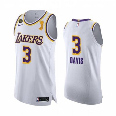 Los Angeles Lakers 2020 NBA Finals Champions Anthony Davis White Social justice Jersey Association