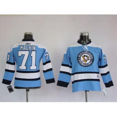 Penguins #71 Evgeni Malkin Stitched Blue NHL Jersey