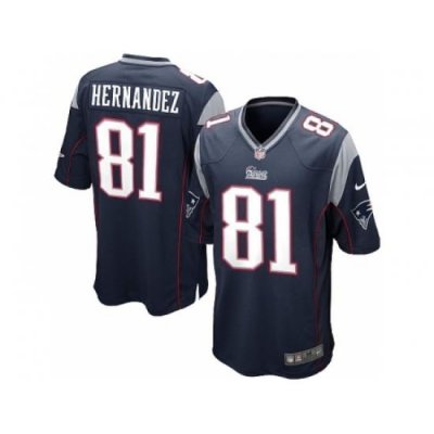 Nike New England Patriots 81 Aaron Hernandez blue Game NFL Jersey